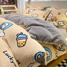 Load image into Gallery viewer, Double Side Flannel Thicken Warm Duvet Cover Winter Cute Cartoon Child Girl kids Full Double Queen King Size Quilt Cover 150x200