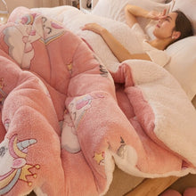 Load image into Gallery viewer, Winter Thicken Plush Blanket Duvet Double-sided Velvet Quilt Core Cashmere Quilted Warm Comforter Single Double Queen Size