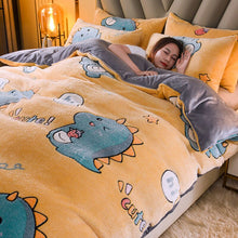 Load image into Gallery viewer, Winter Flannel Duvet Cover Avocado Print Soft Warm Coral Fleece Keep Warm Bed Quilt Covers Queen King size without Pillowcase