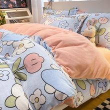 Load image into Gallery viewer, Double Side Flannel Thicken Warm Duvet Cover Winter Cute Cartoon Child Girl kids Full Double Queen King Size Quilt Cover 150x200