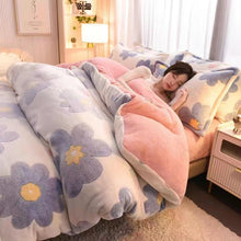 Load image into Gallery viewer, Luxury Velvet & Flannel Bedding Set | Double-Sided Duvet Cover