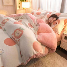 Load image into Gallery viewer, Luxury Velvet & Flannel Bedding Set | Double-Sided Duvet Cover