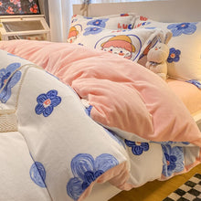 Load image into Gallery viewer, Double Side Flannel Thicken Warm Duvet Cover Winter Cute Cartoon Child Girl kids Full Double Queen King Size Quilt Cover 150x200