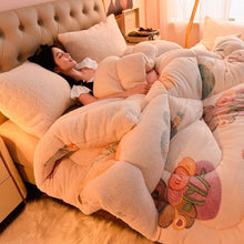 Load image into Gallery viewer, Winter Thickened Coral Fleece Quilt Double-Sided Fleece Thickened Soft Single Double Quilt Home King Queen Full Size Comforter