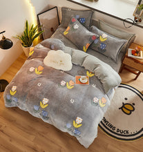 Load image into Gallery viewer, Warm Soft Flannel Duvet Cover Coral Fleece Winter Thick Single Double Queen King Size Quilt cover Sided Velvet Bedding