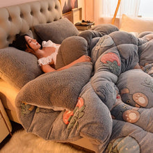 Load image into Gallery viewer, Winter Thickened Coral Fleece Quilt Double-Sided Fleece Thickened Soft Single Double Quilt Home King Queen Full Size Comforter