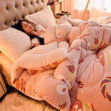 Load image into Gallery viewer, Winter Thickened Coral Fleece Quilt Double-Sided Fleece Thickened Soft Single Double Quilt Home King Queen Full Size Comforter
