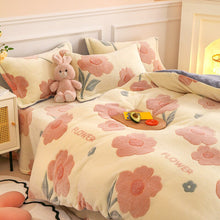 Load image into Gallery viewer, Warm Fluffy Flannel Thick Duvet Cover Single Double Queen King Size Quilt cover Double Sided Velvet Bedding Set
