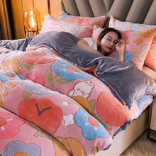 Load image into Gallery viewer, Winter Flannel Duvet Cover Avocado Print Soft Warm Coral Fleece Keep Warm Bed Quilt Covers Queen King size without Pillowcase