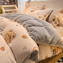 Load image into Gallery viewer, Double Side Flannel Thicken Warm Duvet Cover Winter Cute Cartoon Child Girl kids Full Double Queen King Size Quilt Cover 150x200