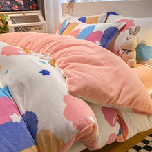 Load image into Gallery viewer, Double Side Flannel Thicken Warm Duvet Cover Winter Cute Cartoon Child Girl kids Full Double Queen King Size Quilt Cover 150x200