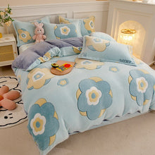 Load image into Gallery viewer, Warm Fluffy Flannel Thick Duvet Cover Single Double Queen King Size Quilt cover Double Sided Velvet Bedding Set
