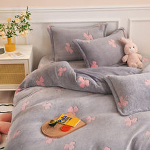 Load image into Gallery viewer, Warm Soft Flannel Duvet Cover Coral Fleece Winter Thick Single Double Queen King Size Quilt cover Sided Velvet Bedding