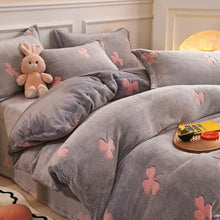 Load image into Gallery viewer, Warm Fluffy Flannel Thick Duvet Cover Single Double Queen King Size Quilt cover Double Sided Velvet Bedding Set