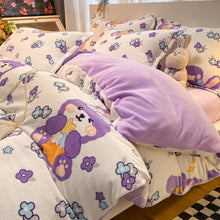 Load image into Gallery viewer, Double Side Flannel Thicken Warm Duvet Cover Winter Cute Cartoon Child Girl kids Full Double Queen King Size Quilt Cover 150x200