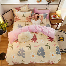 Load image into Gallery viewer, Warm Fluffy Flannel Thick Duvet Cover Single Double Queen King Size Quilt cover Double Sided Velvet Bedding Set