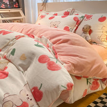 Load image into Gallery viewer, Double Side Flannel Thicken Warm Duvet Cover Winter Cute Cartoon Child Girl kids Full Double Queen King Size Quilt Cover 150x200