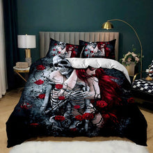 Load image into Gallery viewer, Skeleton Queen Halloween bed set