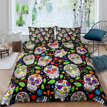 Load image into Gallery viewer, Skull Flower Halloween bed set