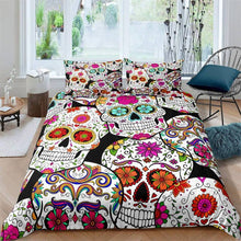 Load image into Gallery viewer, Flora Skull Halloween bed set