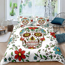 Load image into Gallery viewer, Skull Flora Halloween bed set