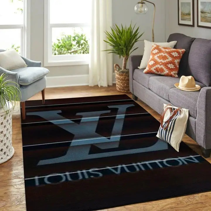 Louis vuitton blue luxury living room carpet | Rosamiss Store