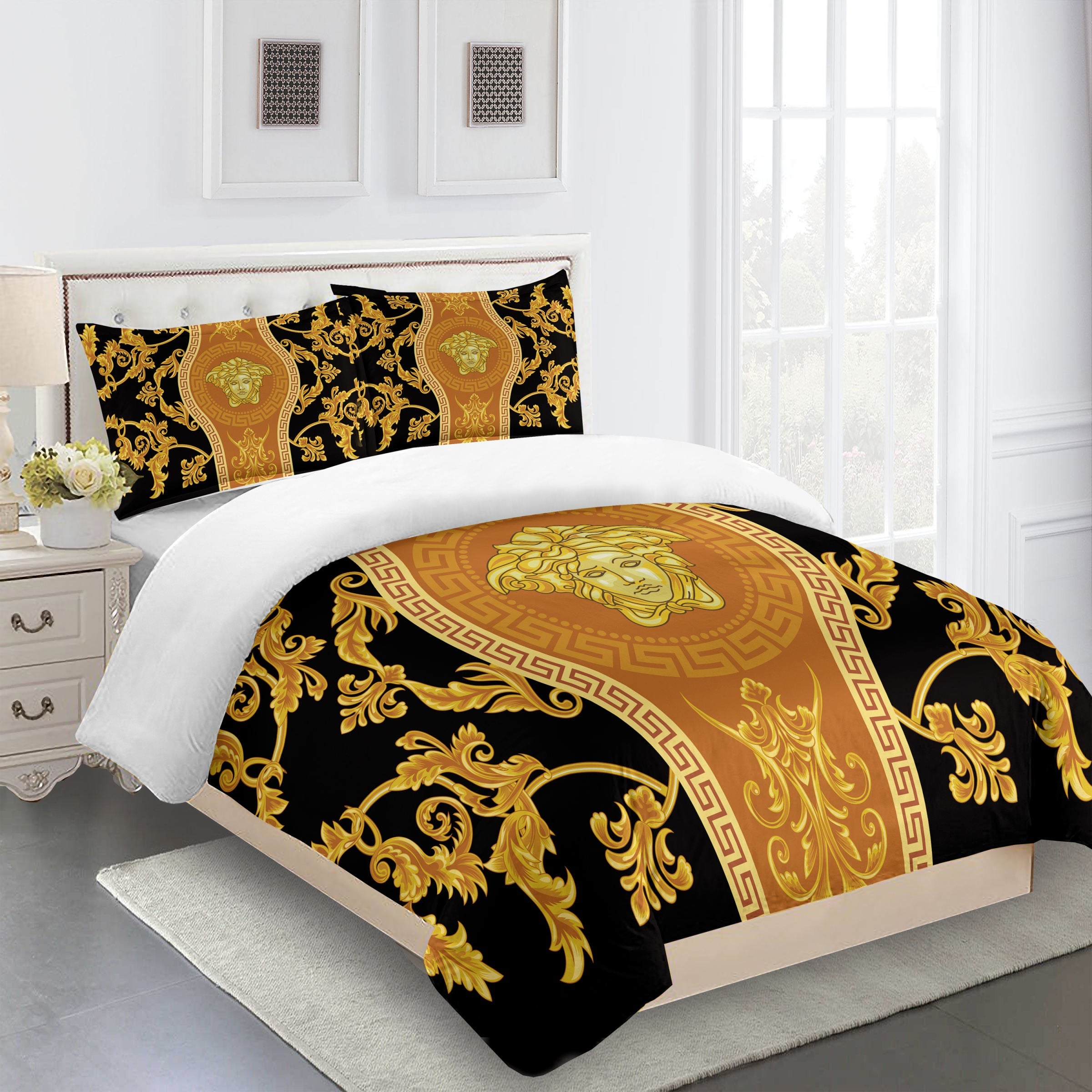 Gold Luxury Versace bed set MY luxurious home