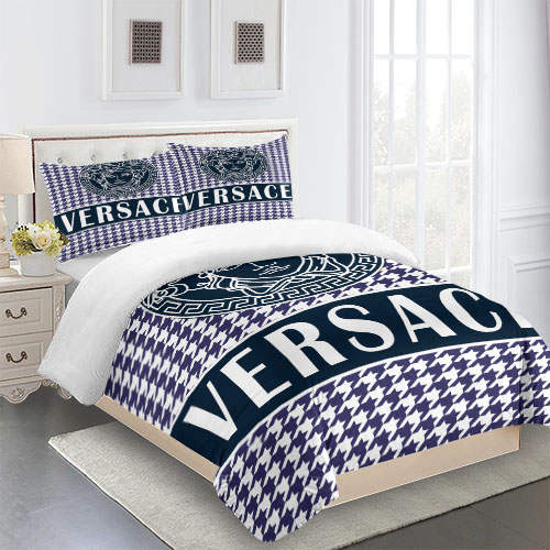 Blue Versace bed set MY luxurious home
