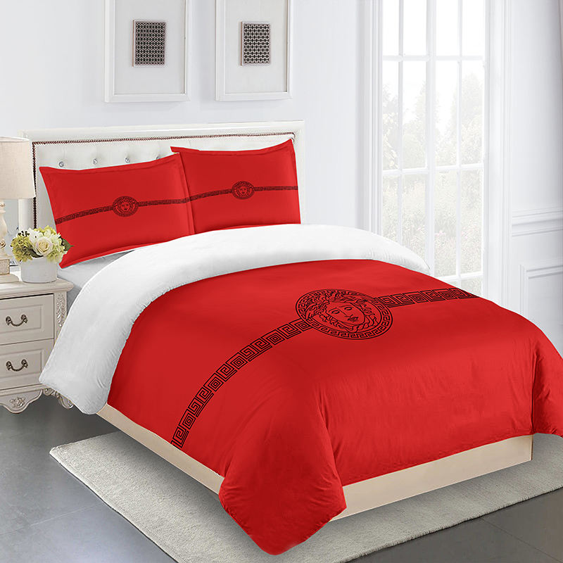Red Versace bed set MY luxurious home