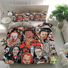 Load image into Gallery viewer, Horror Movie Character Halloween bed set