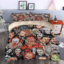 Load image into Gallery viewer, Horror Movie Character Halloween bed set
