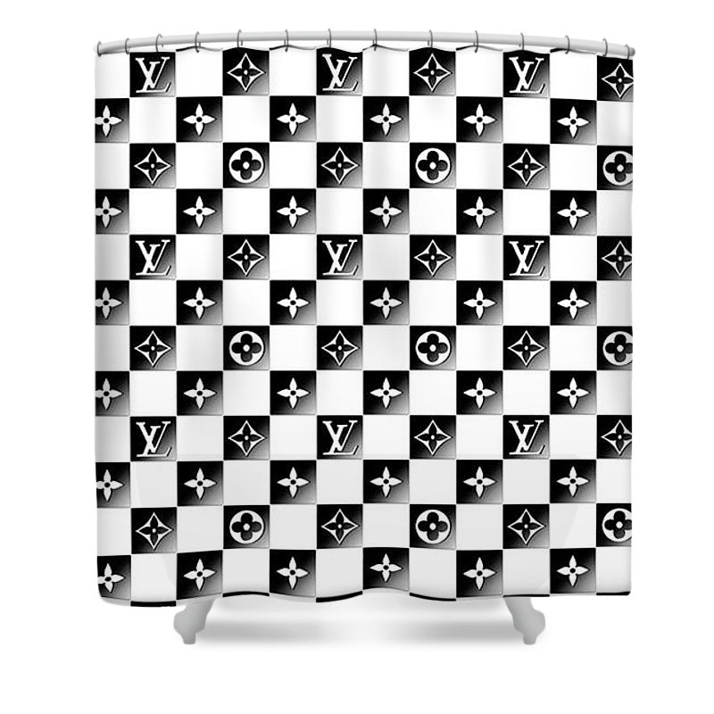 Louis Vuitton Black and White Shower Curtain – MY luxurious home