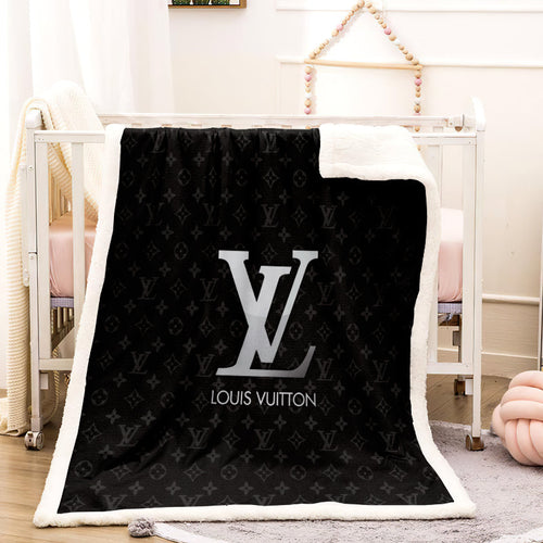 black and gray louis Vuitton blanket 