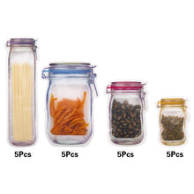 Load image into Gallery viewer, Reusable Mason Jar Storage Bags