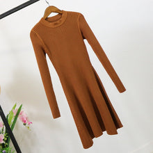 Load image into Gallery viewer, Women Long Sleeve Sweater Dress Women's Irregular Hem Casual Autumn Winter Dress Women O-neck A Line Short Mini Knitted Dresses - ROSAMISS STORE