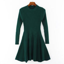 Load image into Gallery viewer, Women Long Sleeve Sweater Dress Women's Irregular Hem Casual Autumn Winter Dress Women O-neck A Line Short Mini Knitted Dresses - ROSAMISS STORE