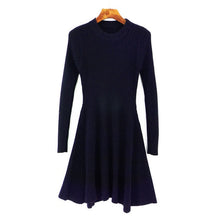 Load image into Gallery viewer, Women Long Sleeve Sweater Dress Women's Irregular Hem Casual Autumn Winter Dress Women O-neck A Line Short Mini Knitted Dresses - ROSAMISS STORE