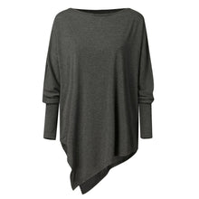 Load image into Gallery viewer, Womens Casual blouse Solid Long Sleeve Irregular Sweatshirt Loose - ROSAMISS STORE