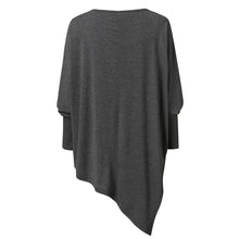 Load image into Gallery viewer, Womens Casual blouse Solid Long Sleeve Irregular Sweatshirt Loose - ROSAMISS STORE