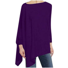 Load image into Gallery viewer, Womens Casual blouse Solid Long Sleeve Irregular Sweatshirt Loose - ROSAMISS STORE