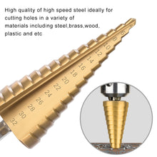 Load image into Gallery viewer, Titanium Coated Step Drill Bit Drilling Power Tools