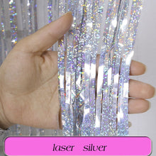 Load image into Gallery viewer, Birthday Party Wedding Decoration Backdrop Curtains Glitter Glossy Fringe Tinsel Foil - ROSAMISS STORE