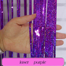 Load image into Gallery viewer, Birthday Party Wedding Decoration Backdrop Curtains Glitter Glossy Fringe Tinsel Foil - ROSAMISS STORE