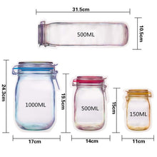 Load image into Gallery viewer, Reusable Mason Jar Storage Bags
