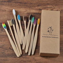 Load image into Gallery viewer, mixed color bamboo toothbrush Eco Friendly wooden