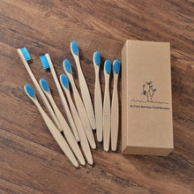 Load image into Gallery viewer, mixed color bamboo toothbrush Eco Friendly wooden