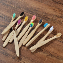 Load image into Gallery viewer, mixed color bamboo toothbrush Eco Friendly wooden