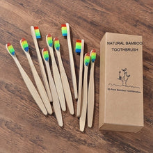Load image into Gallery viewer, mixed color bamboo toothbrush Eco Friendly wooden