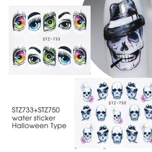 Load image into Gallery viewer, Halloween Nail Art Sticker Sexy Skull Bone