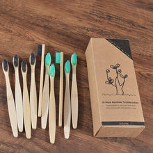 Load image into Gallery viewer, mixed color bamboo toothbrush Eco Friendly wooden